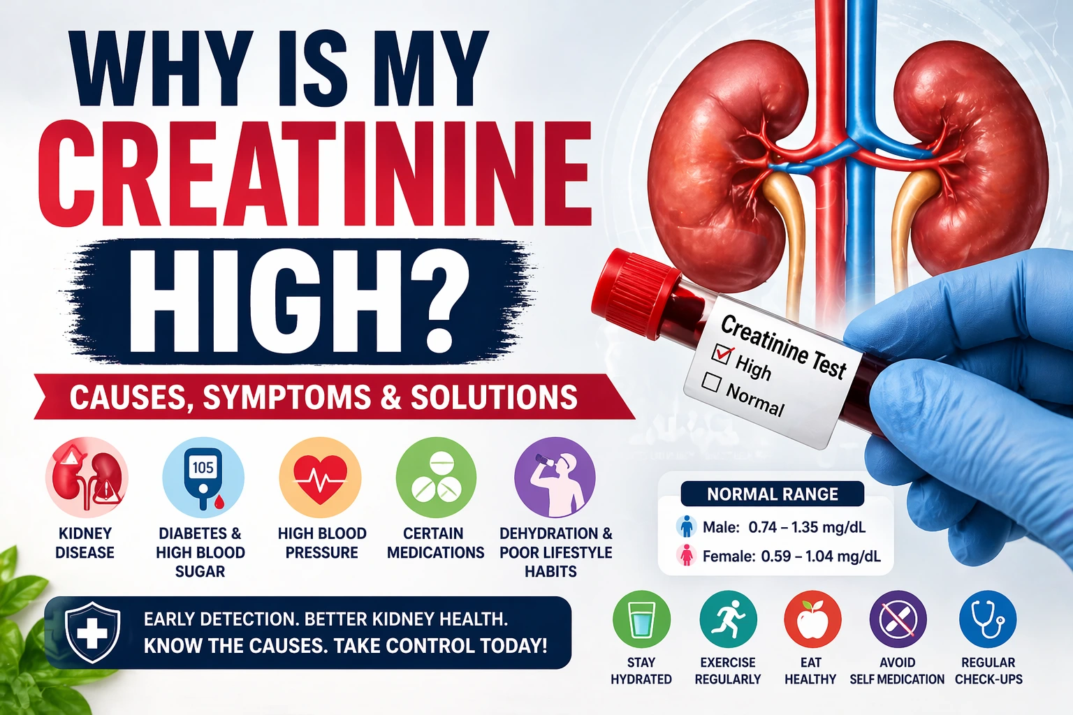 Why is my creatinine high? Causes & what to do