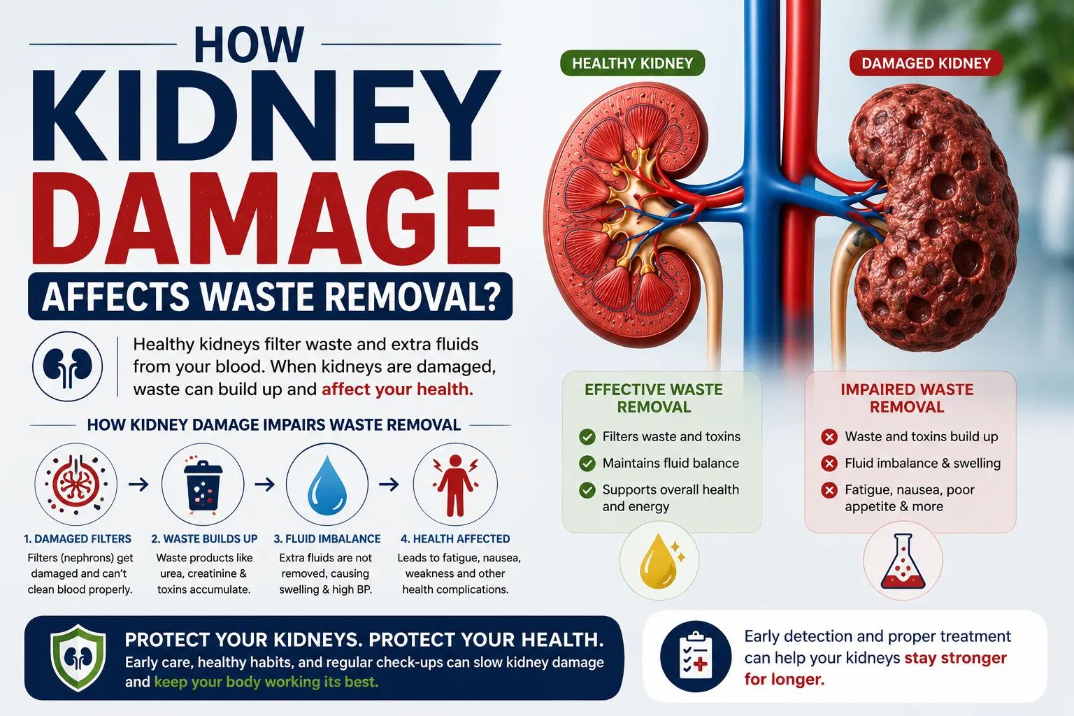 How Kidney Damage Affects Waste Removal?
